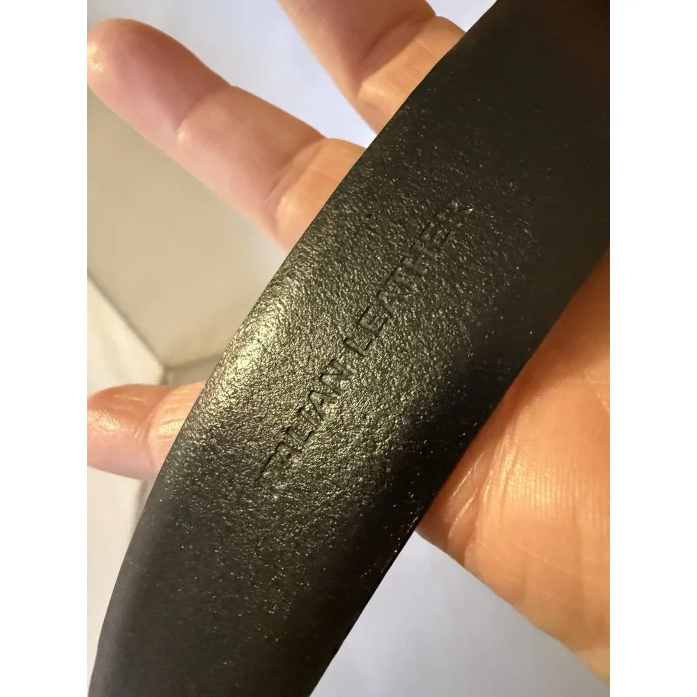 Polo Ralph Lauren Engine-Turned Belt 40/100 Black Italian Leather 2110754-001